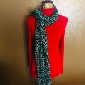 Oasis Scarf Leopard Turquoise and Black